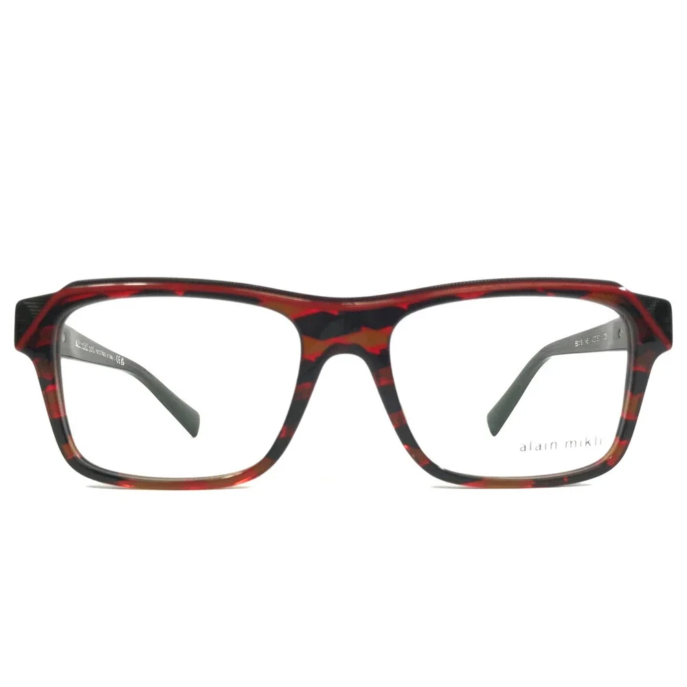 Alain Mikli Eyeglasses Frames A03150 005 Rhombus Red Black Pont Blac 55-18-145